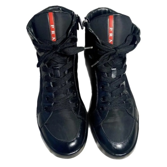 Prada Black High-Top Sneakers - Picture 1 of 7